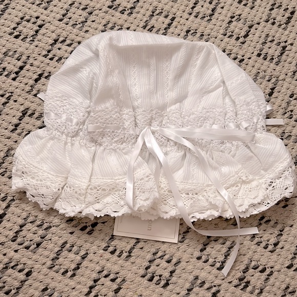 NWT Rococo Classic Lolita Jacquard Bonnet White - Picture 4 of 6